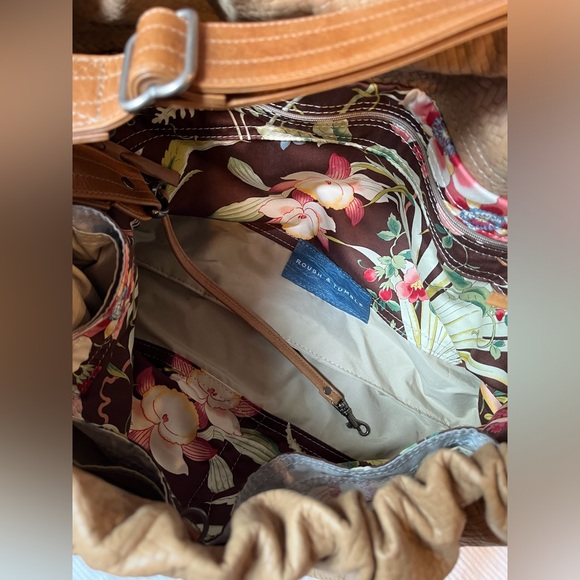 Rough and Tumble Woven Saddle Truffle Cinch Top Bag Custom Lining - Picture 4 of 5